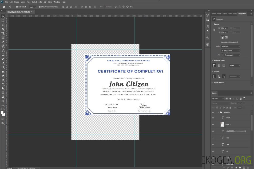 Modèle de certificat d'achèvement des États-Unis au format Word et PDF, version 3 template